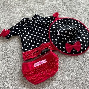 Ruffle Butts 3 piece swim set 6-12 months